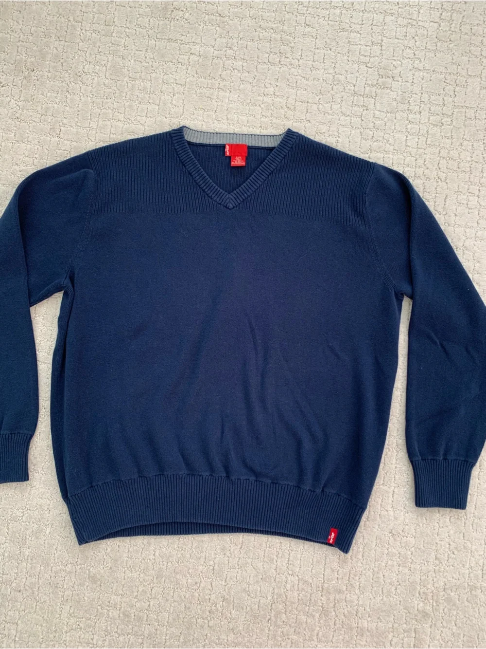 Levi’s Men's V-Neck Sweater Pullover in Navy Size L/G 100% Cotton